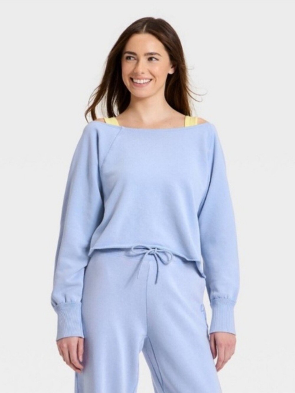 JoyLab Women's French Terry Off-The- Shoulder Sweatshirt - Blue